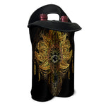 Golden Spiritual Lotus Print Double Neoprene Wine Tote