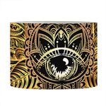 Golden Spiritual Lotus Print Drum Lamp Shade