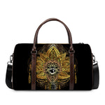 Golden Spiritual Lotus Print Duffle Bag