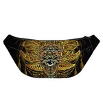 Golden Spiritual Lotus Print Fanny Pack