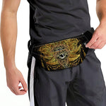 Golden Spiritual Lotus Print Fanny Pack