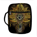 Golden Spiritual Lotus Print Front Pocket Bible Bag