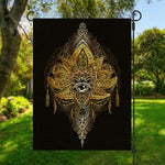 Golden Spiritual Lotus Print Garden Flag