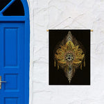 Golden Spiritual Lotus Print Garden Flag