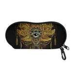 Golden Spiritual Lotus Print Glasses Case