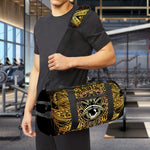 Golden Spiritual Lotus Print Gym Bag