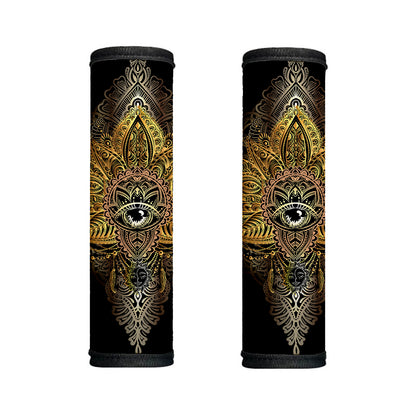 Golden Spiritual Lotus Print Handle Covers