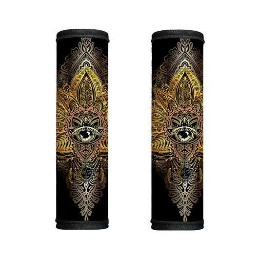 Golden Spiritual Lotus Print Handle Covers