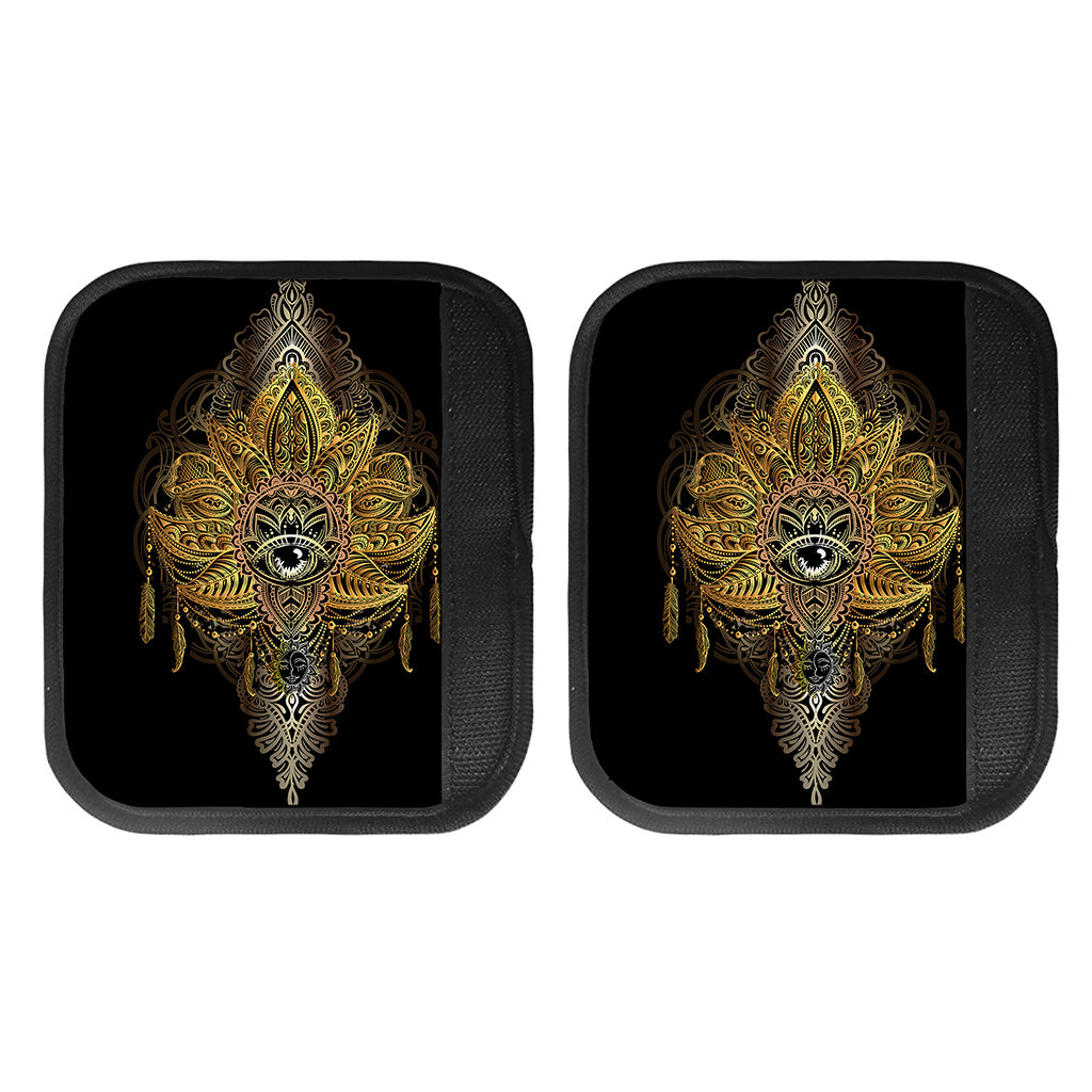 Golden Spiritual Lotus Print Handle Covers