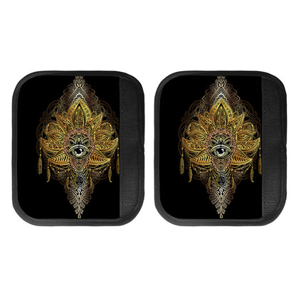 Golden Spiritual Lotus Print Handle Covers