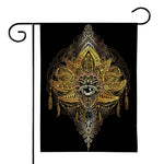 Golden Spiritual Lotus Print House Flag