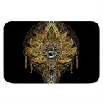 Golden Spiritual Lotus Print Indoor Door Mat