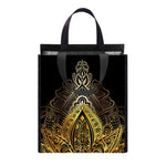 Golden Spiritual Lotus Print Insulated Lunch Tote