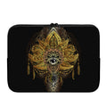 Golden Spiritual Lotus Print Laptop Sleeve