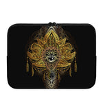 Golden Spiritual Lotus Print Laptop Sleeve