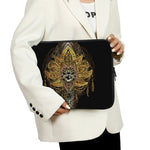 Golden Spiritual Lotus Print Laptop Sleeve