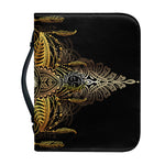 Golden Spiritual Lotus Print Leather Bible Cover