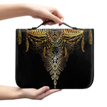 Golden Spiritual Lotus Print Leather Bible Cover