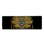Golden Spiritual Lotus Print Long Kitchen Mat