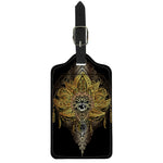 Golden Spiritual Lotus Print Luggage Tag