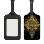 Golden Spiritual Lotus Print Luggage Tag