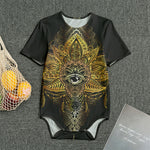 Golden Spiritual Lotus Print Men's Bodysuit