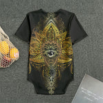 Golden Spiritual Lotus Print Men's Bodysuit