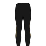 Golden Spiritual Lotus Print Men's leggings