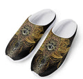 Golden Spiritual Lotus Print Mesh Casual Shoes