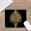 Golden Spiritual Lotus Print Mouse Pad