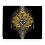 Golden Spiritual Lotus Print Mouse Pad