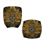 Golden Spiritual Lotus Print Office Chair Cover