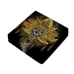 Golden Spiritual Lotus Print Outdoor Seat Cushion Cover