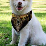 Golden Spiritual Lotus Print Over The Collar Dog Bandana