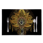 Golden Spiritual Lotus Print Placemat