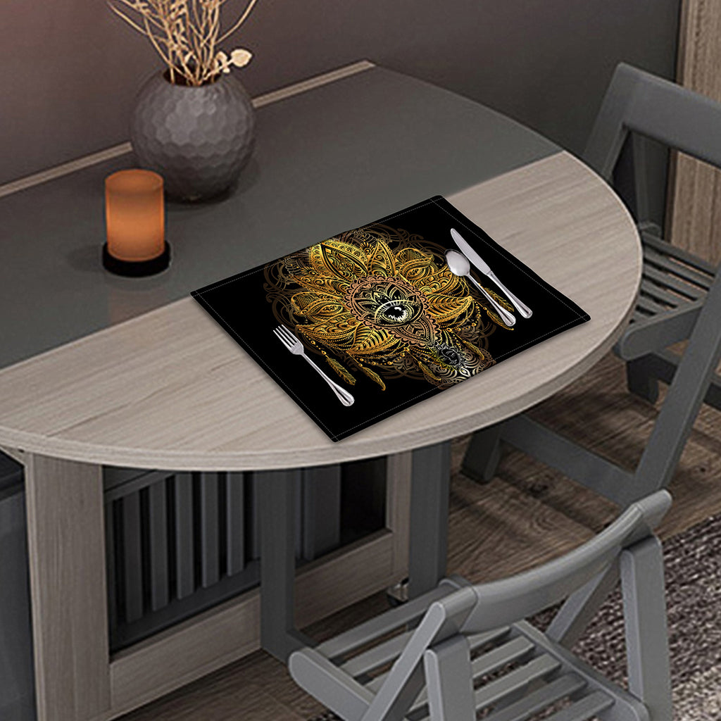 Golden Spiritual Lotus Print Placemat