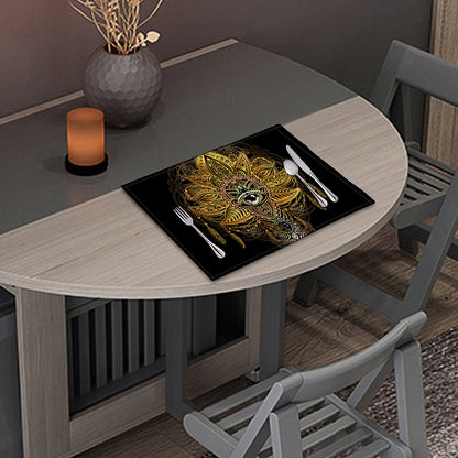 Golden Spiritual Lotus Print Placemat