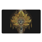 Golden Spiritual Lotus Print Polyester Doormat