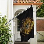 Golden Spiritual Lotus Print Polyester Flag