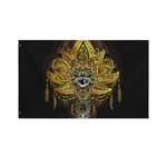 Golden Spiritual Lotus Print Polyester Flag