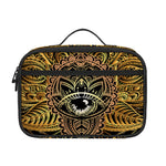 Golden Spiritual Lotus Print Portable Lunch Bag