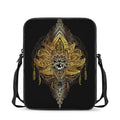 Golden Spiritual Lotus Print Rectangular Crossbody Bag