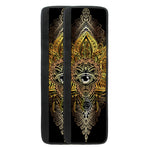 Golden Spiritual Lotus Print Refrigerator Handle Covers