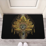 Golden Spiritual Lotus Print Rubber Doormat