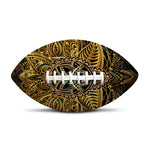 Golden Spiritual Lotus Print Rugby Ball
