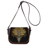 Golden Spiritual Lotus Print Saddle Bag