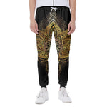 Golden Spiritual Lotus Print Scuba Joggers