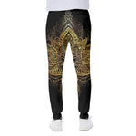 Golden Spiritual Lotus Print Scuba Joggers