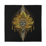 Golden Spiritual Lotus Print Silk Bandana