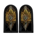 Golden Spiritual Lotus Print Skillet Handle Cover